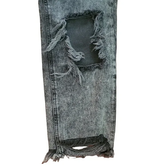 Free People We The Free Maggie Distressed Raw Hem Bottlerocket Mid-Rise Jeans 26 - Picture 6 of 16